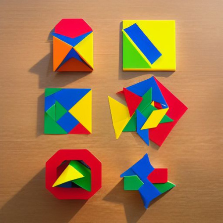 Набор Танграмы 4 цвета, эконом