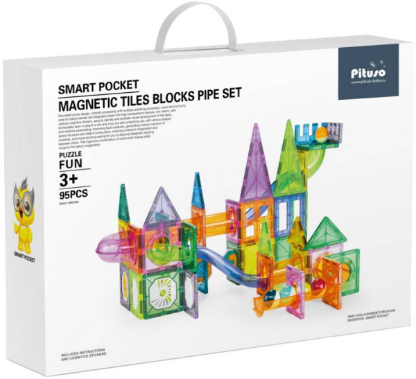 Магнитный конструктор с шариками 95 деталей PITUSO
