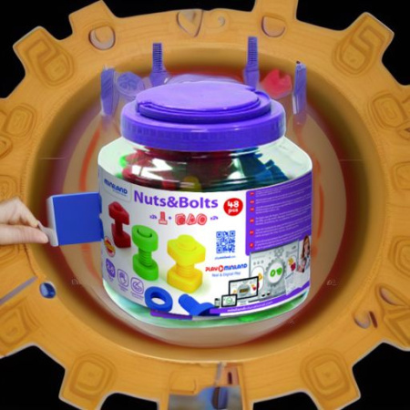 Набор для развития моторики Винты и гайки Nuts & Bolts (48 элементов) в контейнере Miniland
