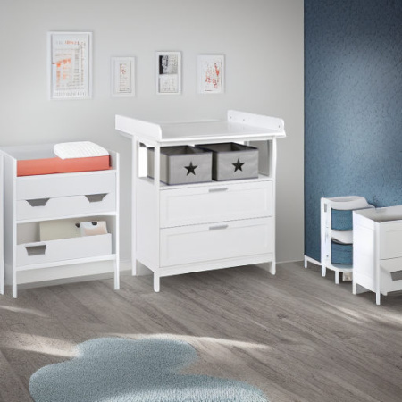 Пеленальный комод с ящиками Hamburg белый Roba
