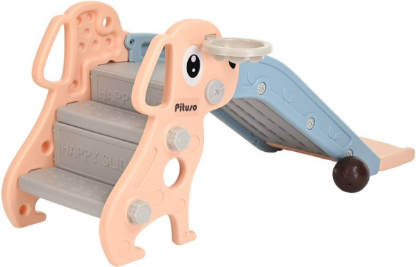 Горка Мопсик с баскетбольным кольцом бежевая Pituso