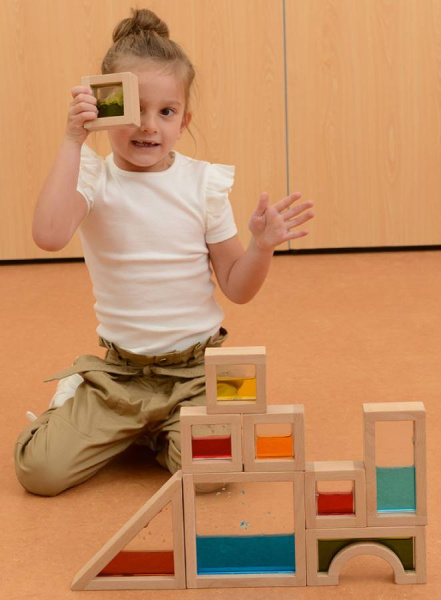 Сенсорные блоки деревянные с жидкостью 18 штук Masterkids