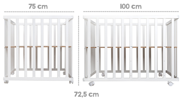 Детский прямоугольный манеж 75х100 см с бампером Adam&Owl, белый Roba