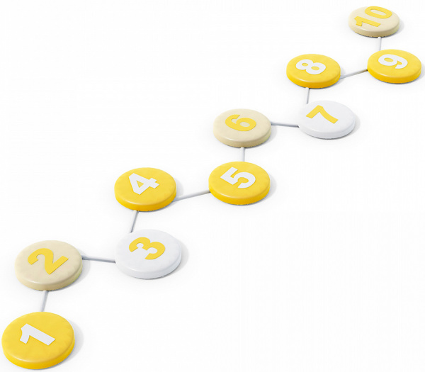 Мягкий развивающий модуль ШАГАЙКА 10 кругов Pastel Romana