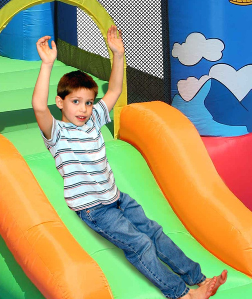 Надувной батут с горкой ВОКРУГ СВЕТА Happy Hop