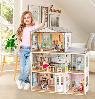 Кукольный домик деревянный трехэтажный Венеция с подсветкой M-WOOD