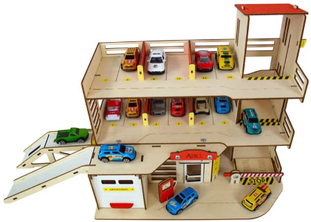 Парковка деревянная с автосервисом M-WOOD