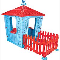 Игровой домик с оградой Pilsan Stone Красно-голубой