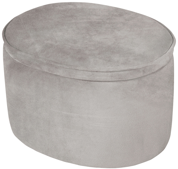 Детский велюровый овальный пуфик Lil Sofa серый Roba