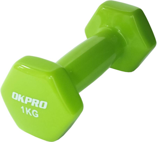 Гантель виниловая 1 кг для групповых программ OKPRO