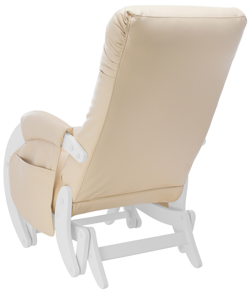 Кресло для мамы (глайдер) для кормления Milli Smile с карманами дуб молочный Polaris Beige экокожа