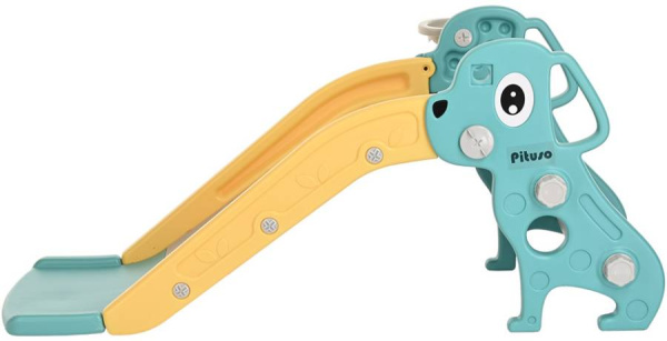 Горка Мопсик с баскетбольным кольцом зеленая Pituso