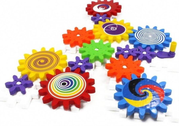 Конструктор Kaleido Gears Шестеренки 55 деталей Quercetti