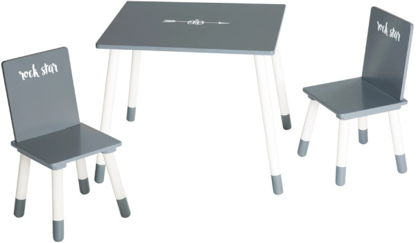 Комплект детской мебели Rock Star Baby стол + 2 стульчика серые Roba