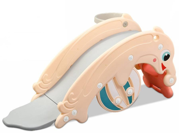 Горка-качалка 2 в 1  Дельфин оранжевый Perfetto Sport