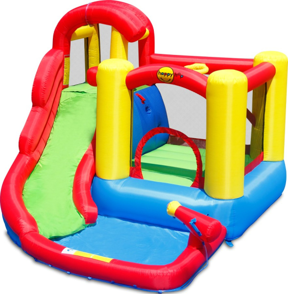 Надувной батут с горкой Пряжок и всплеск 2 Happy Hop