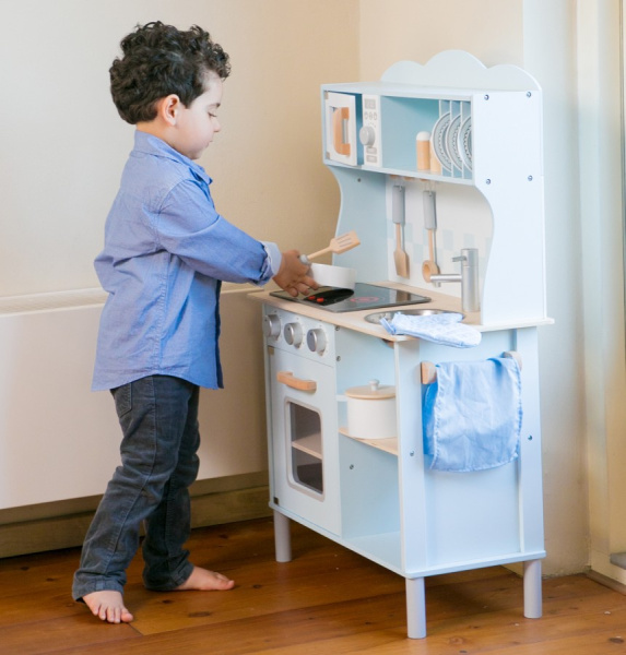 Игровой набор Кухня с электроплитой голубая New Classic Toys