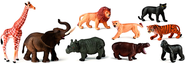 Дикие животные, 9 фигурок Miniland