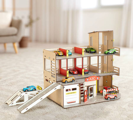 Парковка деревянная с автосервисом M-WOOD