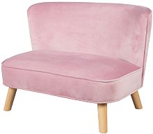 Детский велюровый диван Lil Sofa розовый Roba