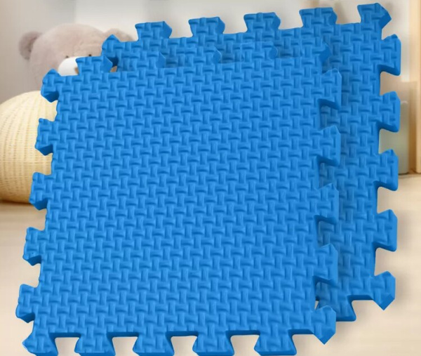 Мягкий пол универсальный Плетенка 33х33 см синий Eco-cover