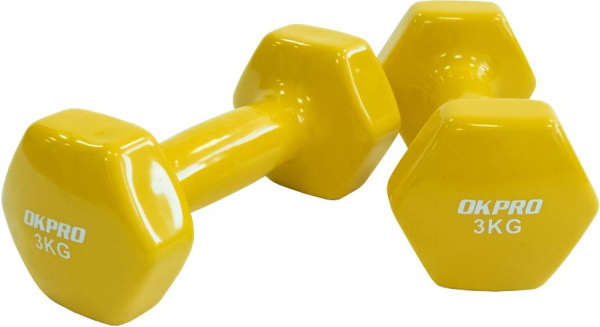 Гантель виниловая 3 кг для групповых программ OKPRO
