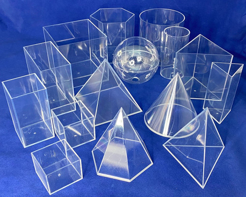 Набор объемных геометрических фигур прозрачных, 15 штук Miniland