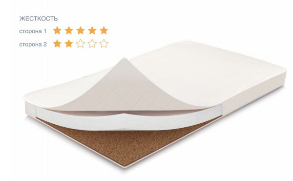 Матрас детский Polini kids Волшебные сны Классик 119х59х6 см, кокос, микрофибра