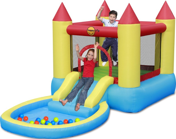 Надувной батут с горкой Загадочный замок Happy Hop