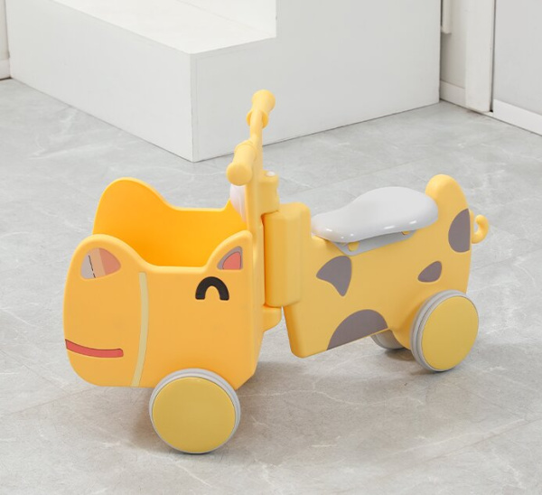 Машинка-каталка с корзиной UNIX Kids Hippo желтая