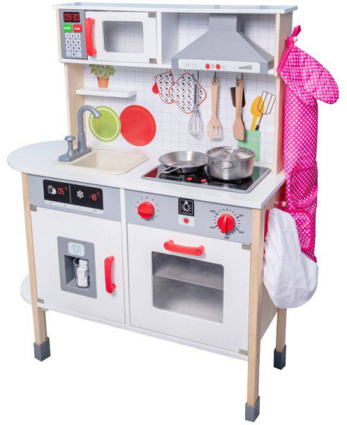Кухня деревянная игровая Вероника с набором посуды (вода, звук) Lanaland