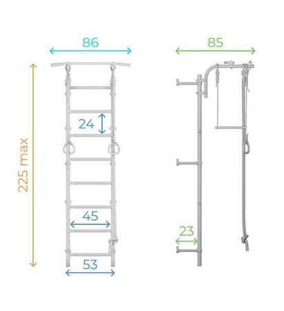 Шведская стенка Романа в квартиру Next Top синяя слива