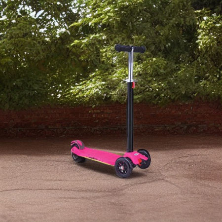 Самокат четырехколесный розовый Moove&Fun