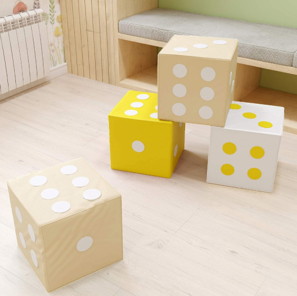 Мягкий игровой модуль Кости, 4 штуки Pastel Romana