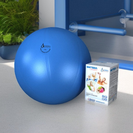 Мяч гимнастический медицинский ФИТБОЛ СТАНДАРТ 55 см, голубой Альпина Пласт