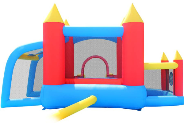 Надувной батут с горкой Футбол Happy Hop