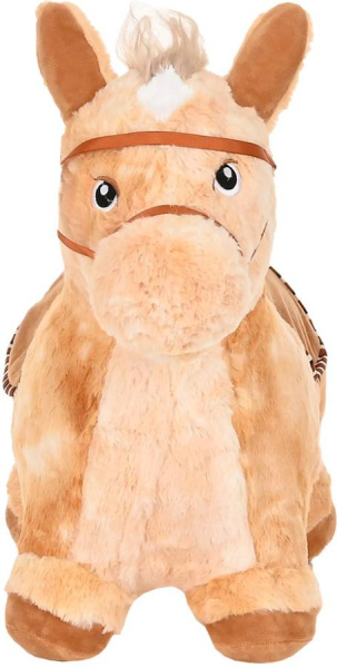 Попрыгун Лошадка бежевая с чехлом, со звуком Pituso