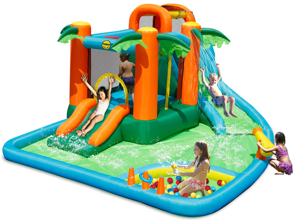 Надувной батут с горкой Тропикана 2 Happy Hop