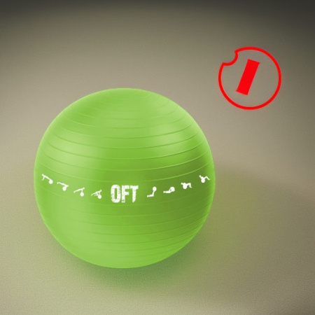Мяч гимнастический 65 см зеленый с насосом