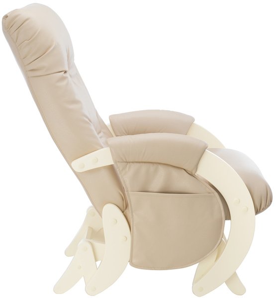 Кресло для мамы (глайдер) для кормления Milli Smile с карманами дуб шампань Polaris Beige экокожа