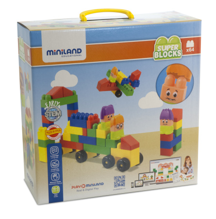 Конструктор блочный Super Blocks 64 детали Miniland
