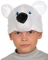 Карнавальная шапочка Мишка полярный белый Карнавалофф