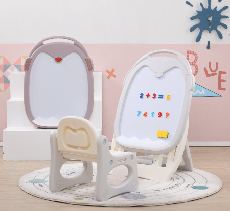 Развивающий детский мольберт UNIX Kids серый