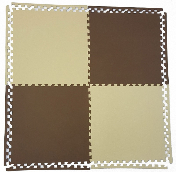 Мягкий пол универсальный 60х60 см бежево-коричневый, 1,5 м2