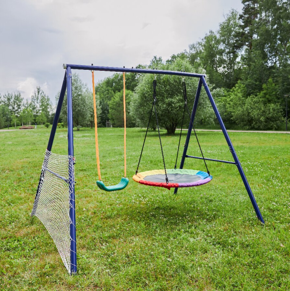 Качели уличные с воротами UNIX Line двойные 80+40 см Color