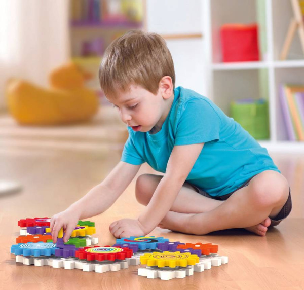 Конструктор Kaleido Gears Шестеренки 55 деталей Quercetti