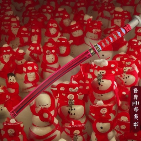 Меч самурая красный, 60 см Snowmen