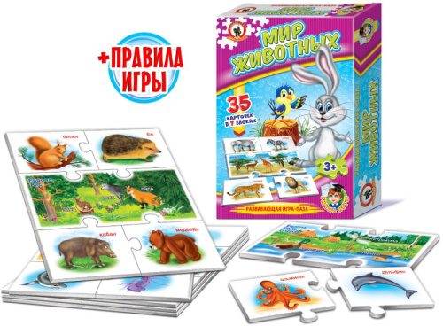 Умные игры-пазлы Мир Животных Русский стиль