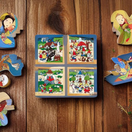 Пазлы деревянные СКАЗКИ, 4 штуки Rolf