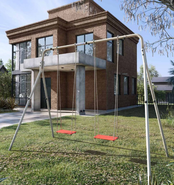 Качели двойные + качели ФАНЕРНЫЕ Romana